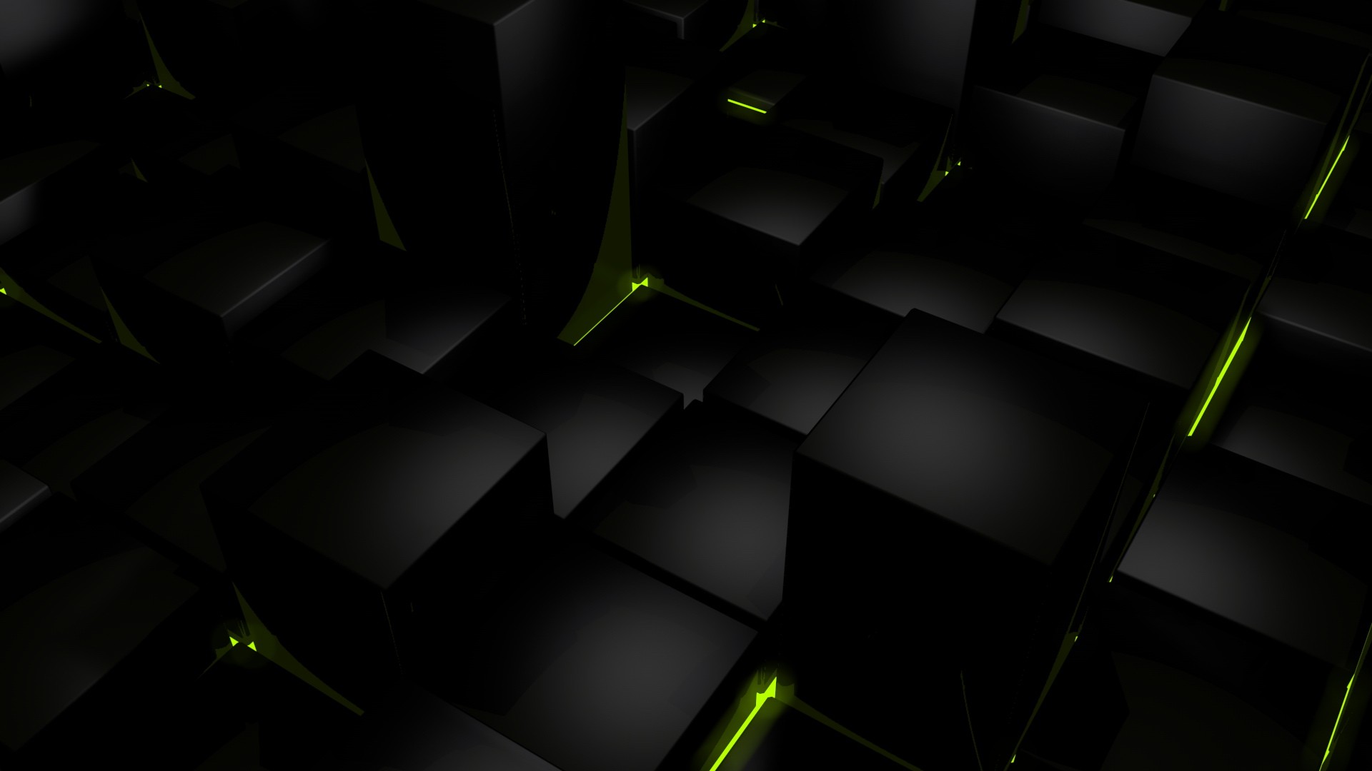 Dark Cubes Glow Puter Graphics Wallpaper