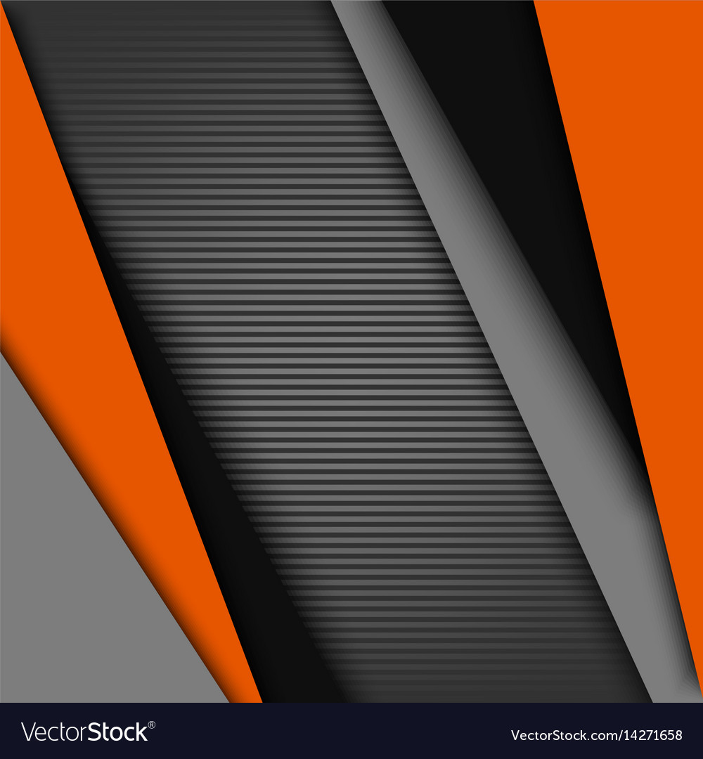 Abstract background with black gray orange design Vector Image