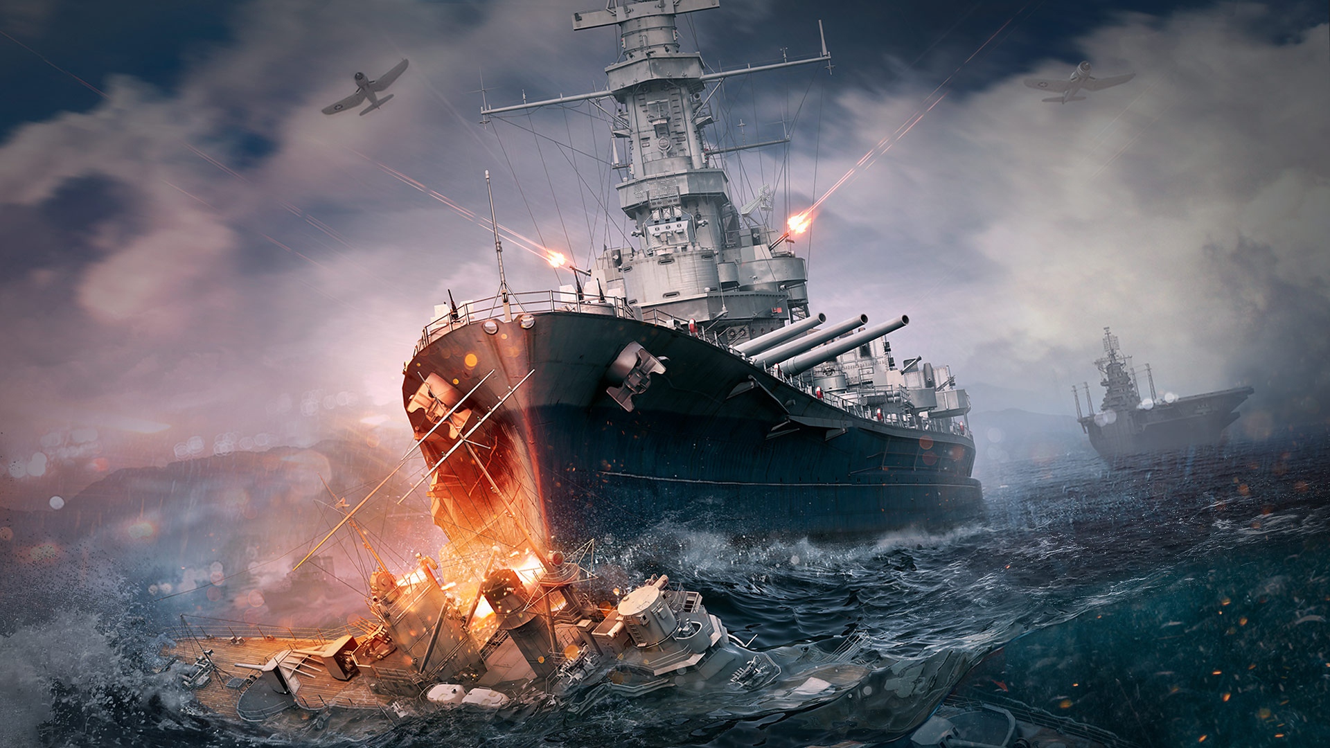 World Of Warship Ship Explosion Sea Wallpaper Background Full HD