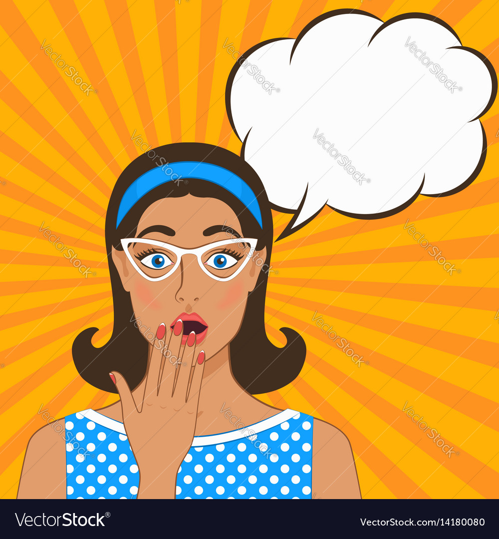 Surprised Girl On Ic Book Background Royalty Vector