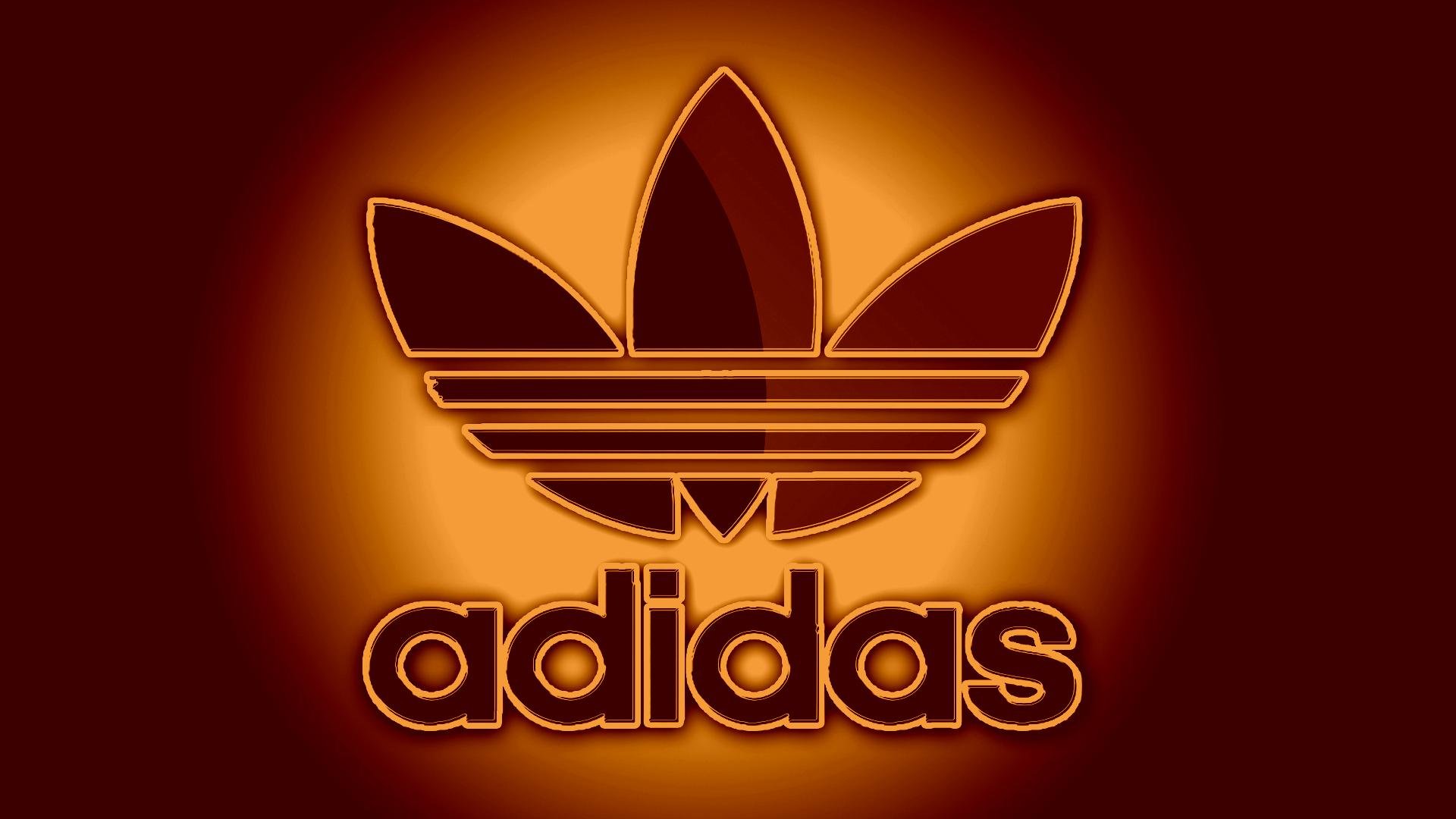 Glowing Orange Adidas Logo