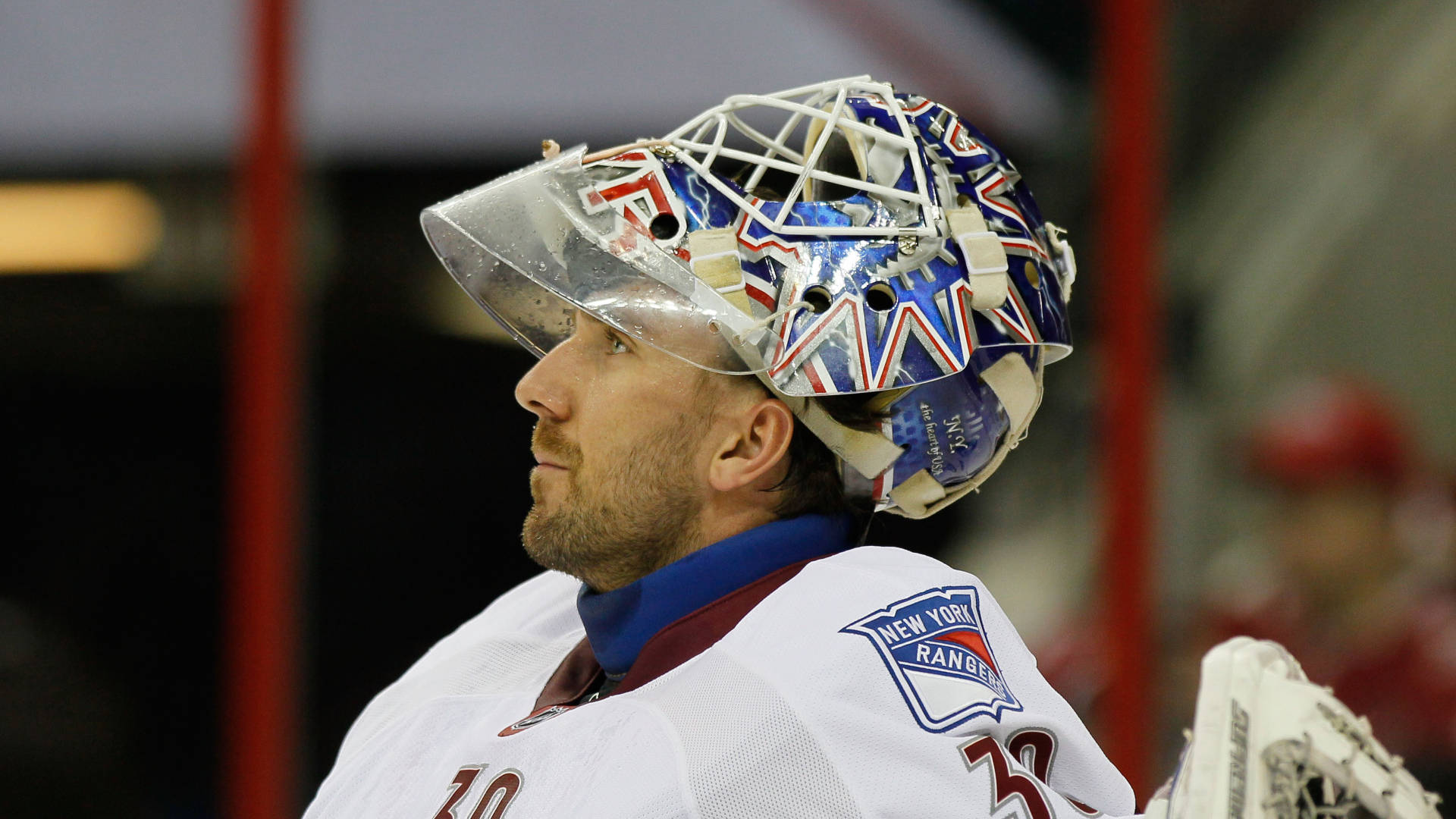 New York Rangers Goalie Henrik Lundqvist in action during an NHL game
