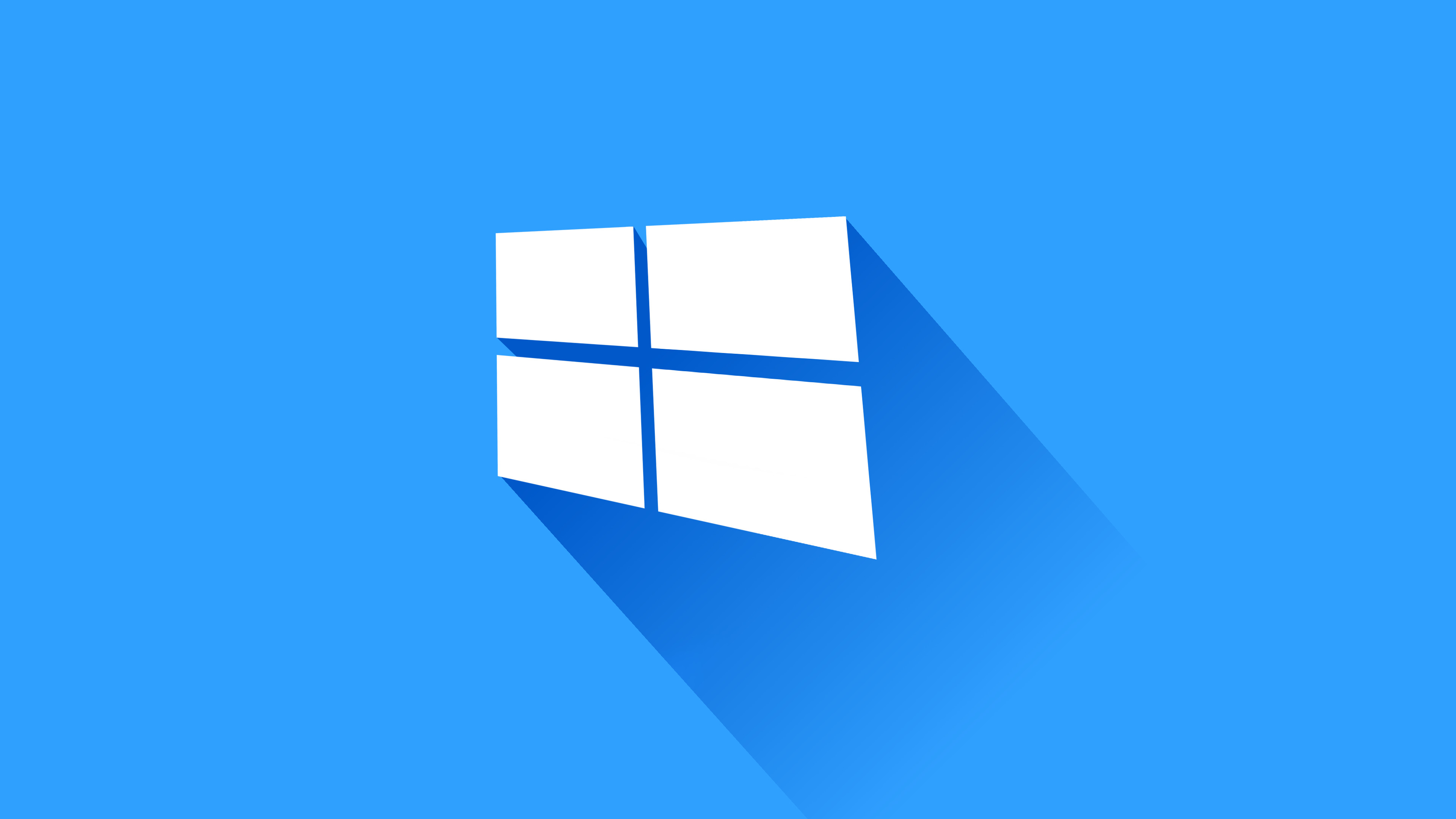 Windows 10 logo on a vibrant blue background