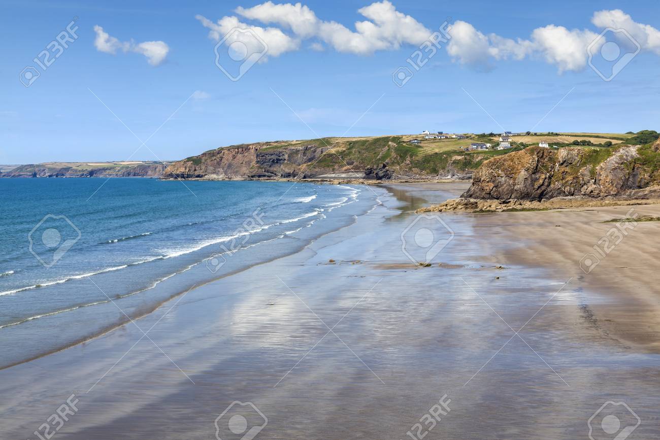 Little Haven And Broadhaven Beach Coastline Background In