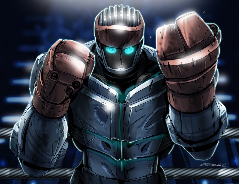 Real Steel Atom Cartoon By Marcelomatere