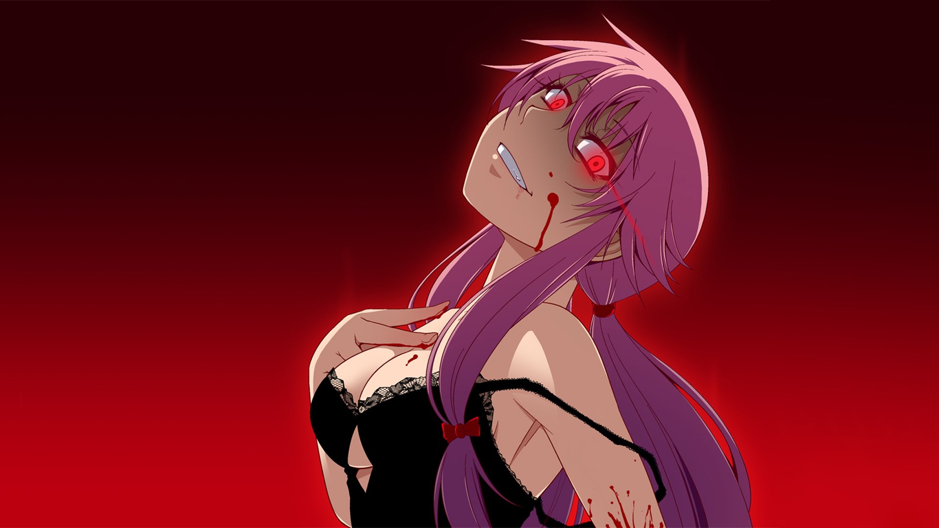 Future Diary Blood Anime Mirai Nikki Yuno Wallpaper