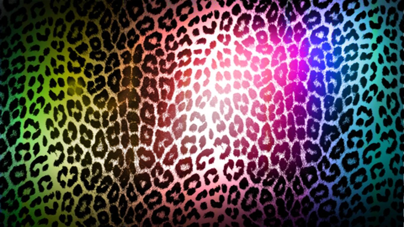Vibrant Rainbow Leopard Print Background