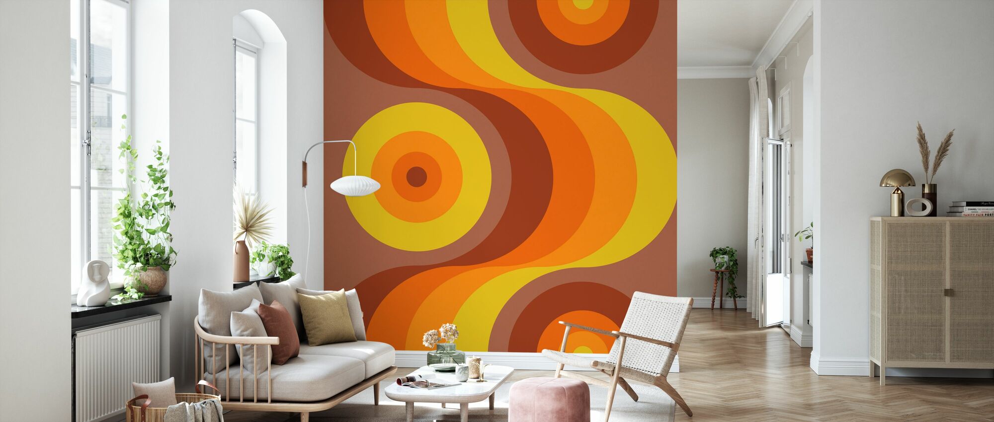 Retro Orange Trendy Wall Mural Photowall