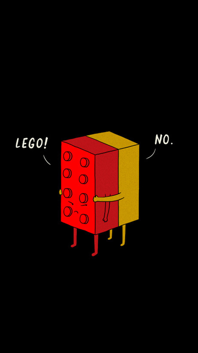 Funny Lego Pieces Hugging iPhone Wallpaper