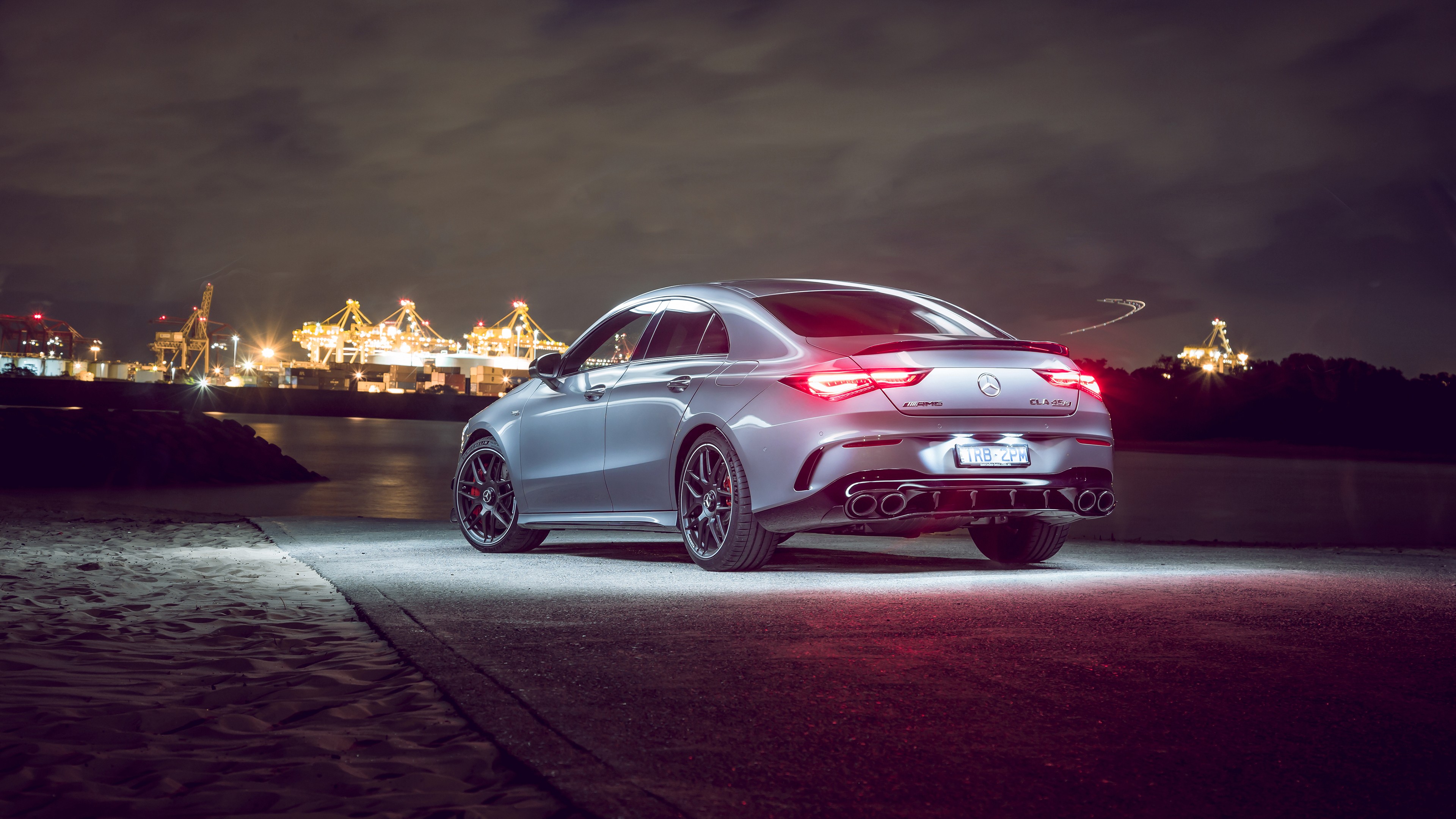 Car Mercedes AMG CLA 45 S 4MATIC 2020 against the backdrop of the
