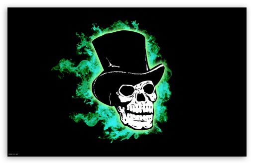 Halloween Skull Digital Wallpaper Black