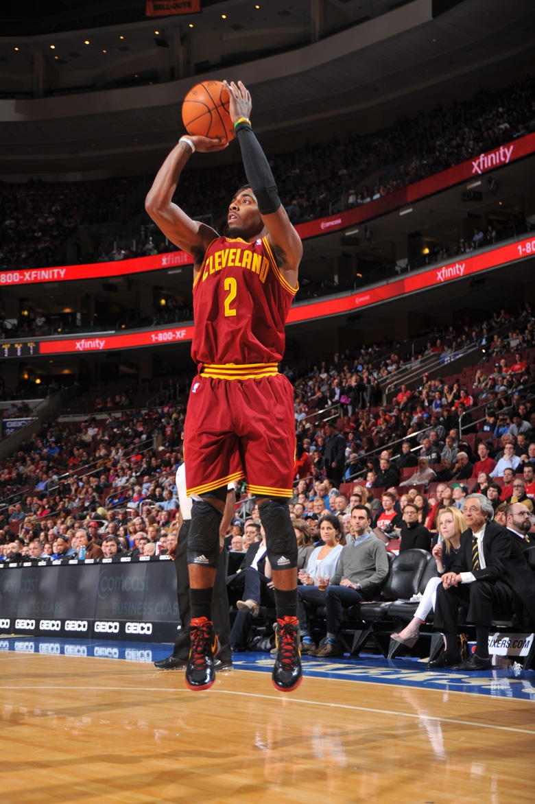 Kyrie Irving Of The Cleveland Cavaliers Shoots Against