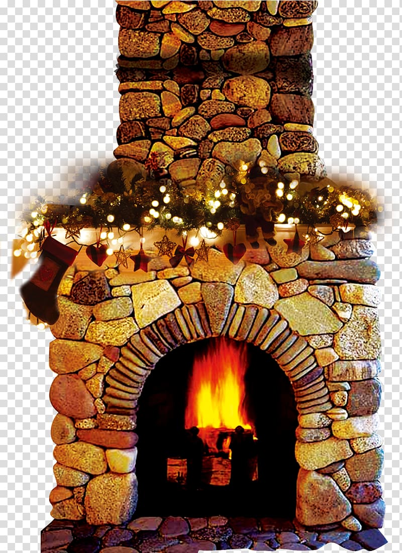 Fireplace Wood Burning Stove Chimney Living Room Warm Stone
