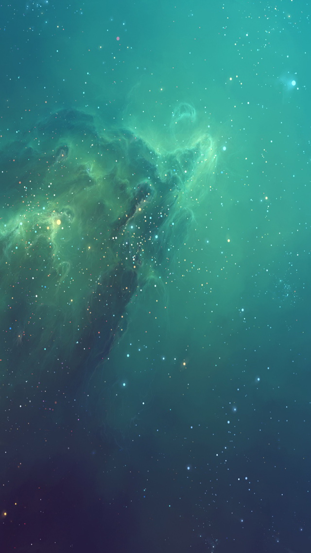 Green Starry Space iPhone Plus And Wallpaper