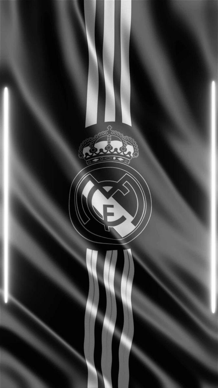 Waving Real Madrid Flag Phone Background Or Social Media Sharing
