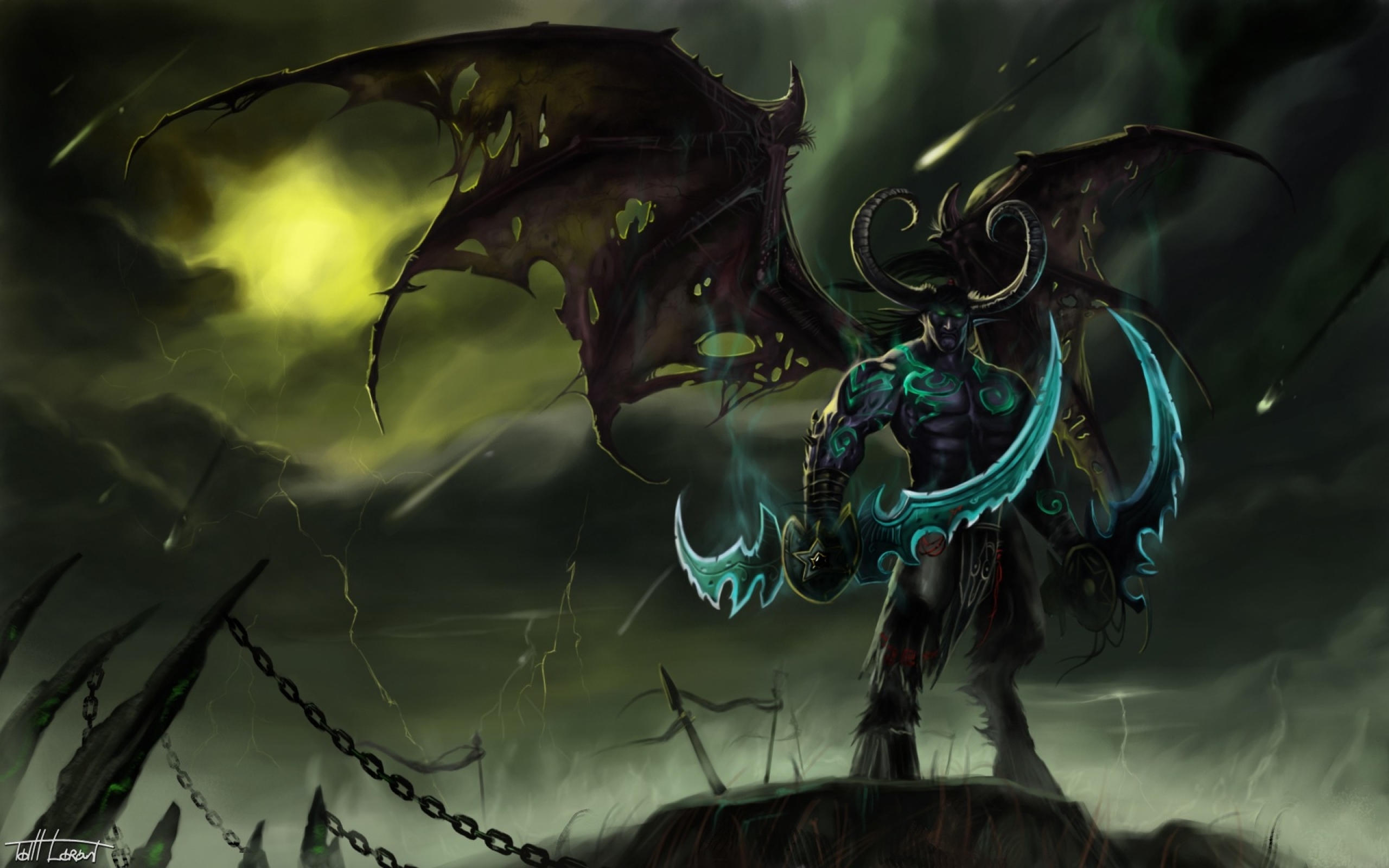Wallpaper Wings World Of Warcraft Horns