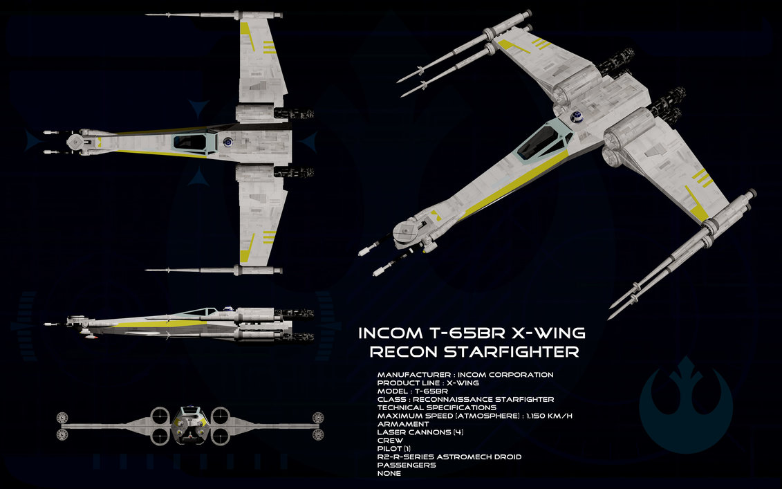 65br X Wing Reconnaissance Starfighter Ortho By Unusualsuspex On