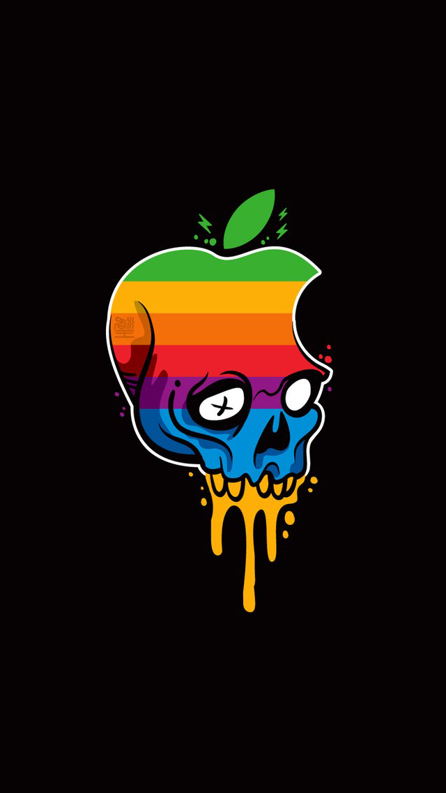 iPhone Wallpaper Apple Colors Zombie