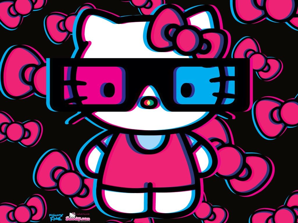 Pink And Black Hello Kitty Backgrounds 1024x768