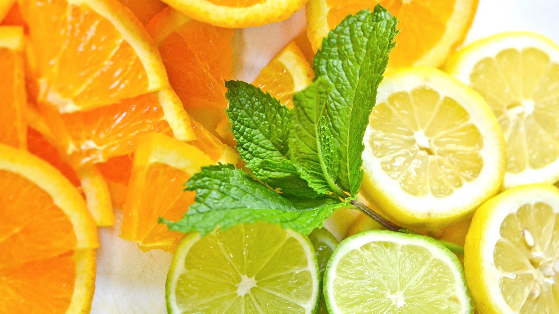 Wallpaper Orange Lemon Lime Mint Citrus And