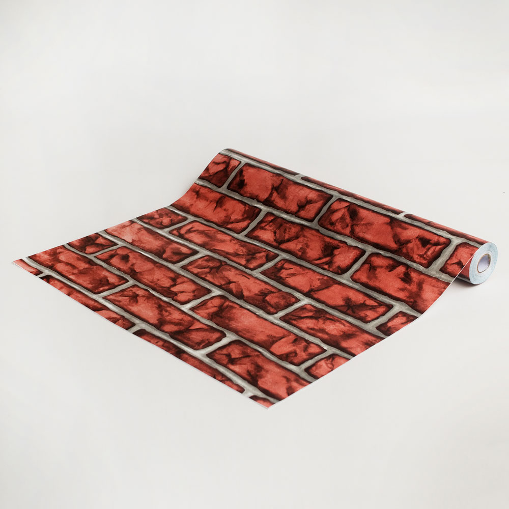 Free download Dark Red Brick Self Adhesive Wallpaper Home Decor Roll