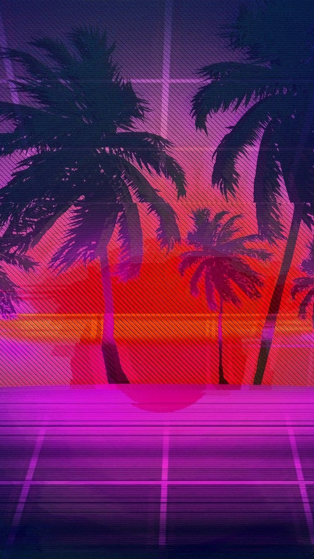 Vaporwave Palm Tree Background Wallpaper Teahub Io