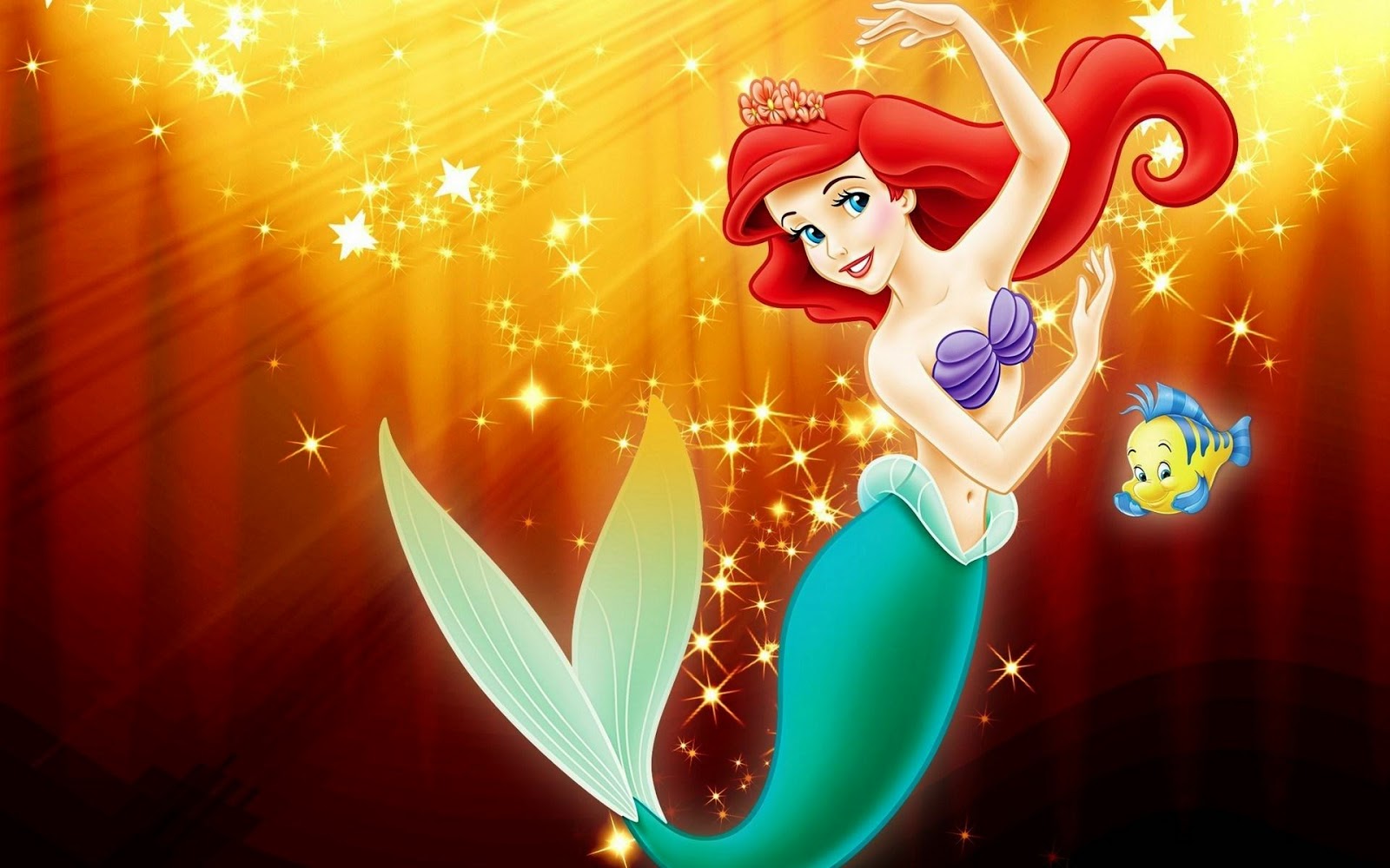 The Little Mermaid Wallpaper Ariel Fairytale Cartoon HD