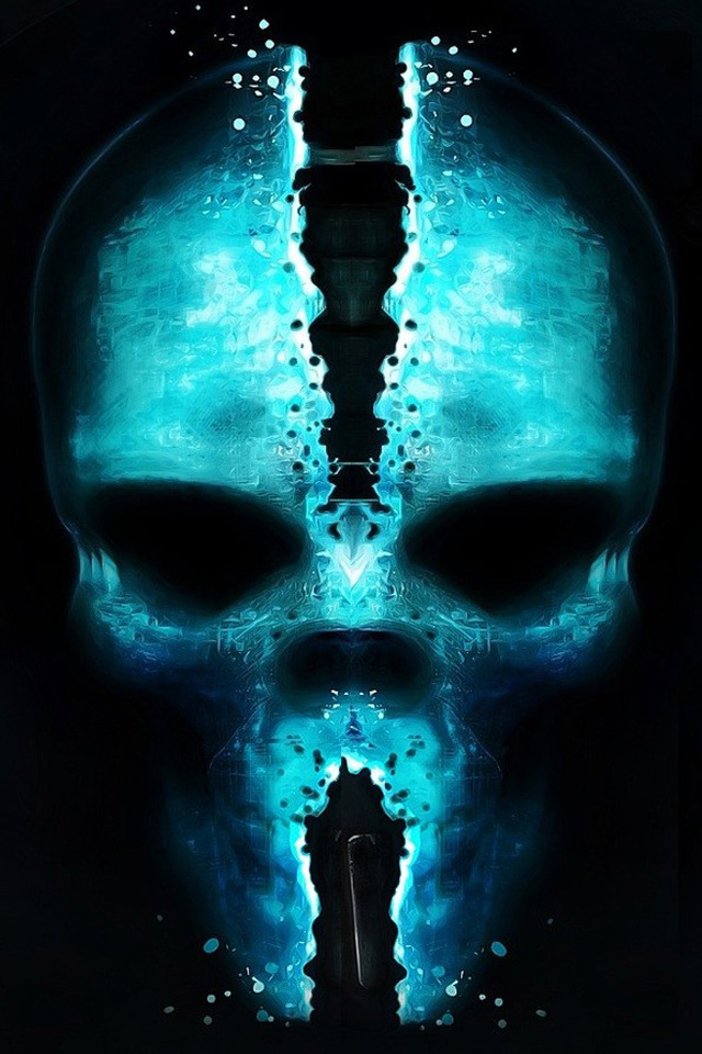 Skull Glow iPhone Wallpaper HD