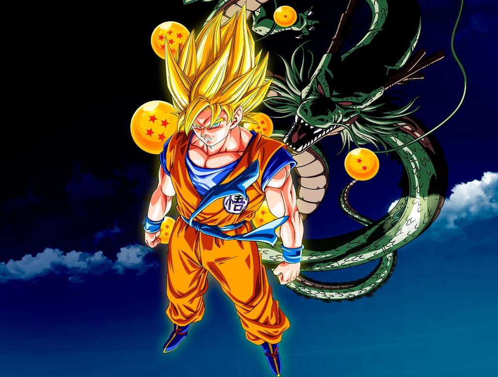 Dragon Ball Wallpaper Son Goku And Shenron By Goku6384
