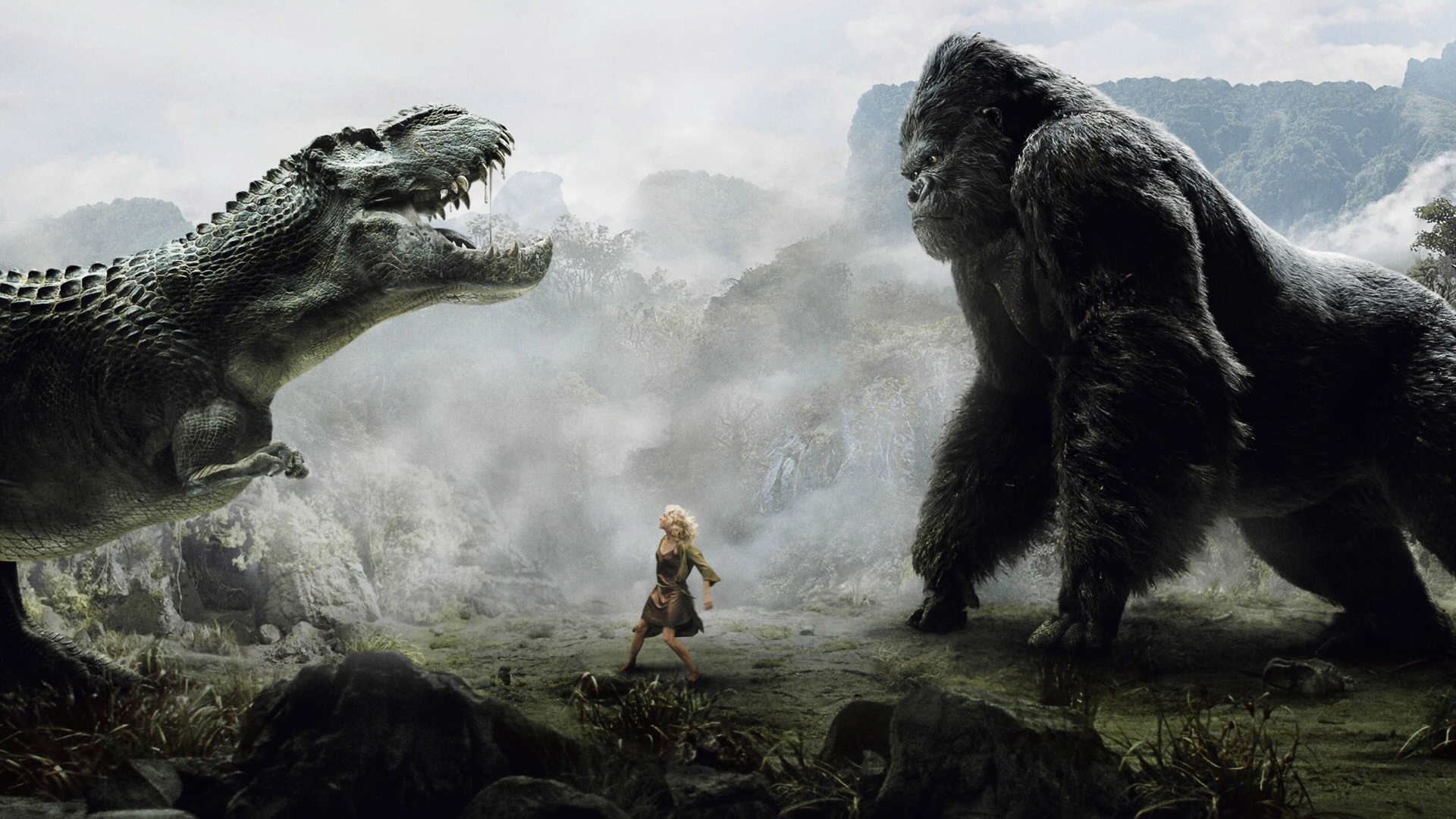 Dinosaur Wallpaper Designs T Rex Versus King Kong