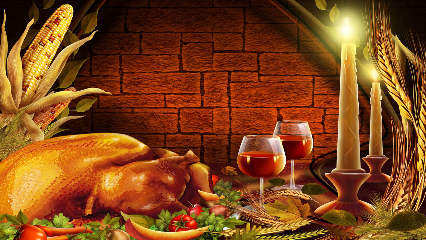thanksgiving turkey dinner wallpaper