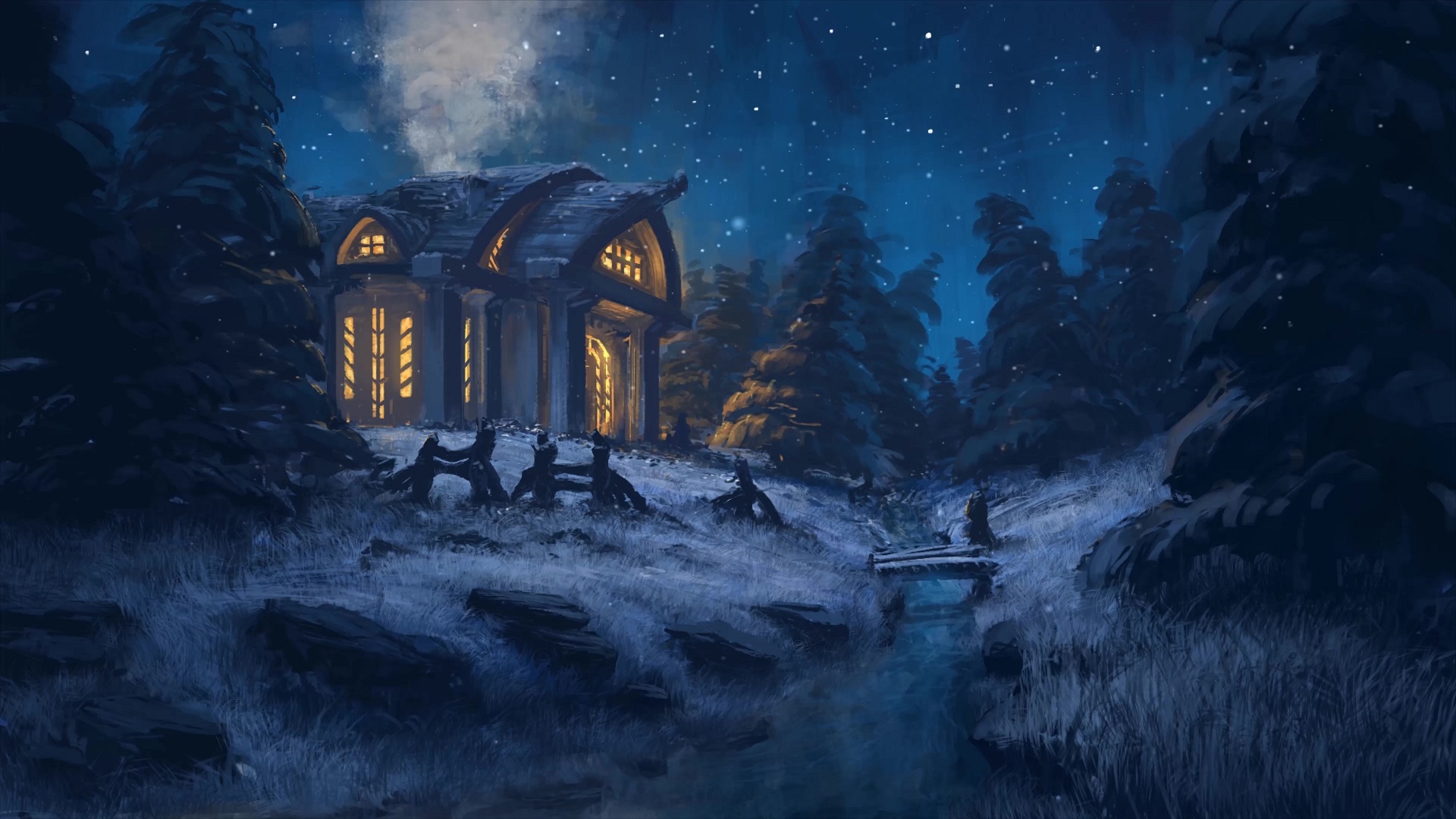Winter Night Desktop Wallpaper