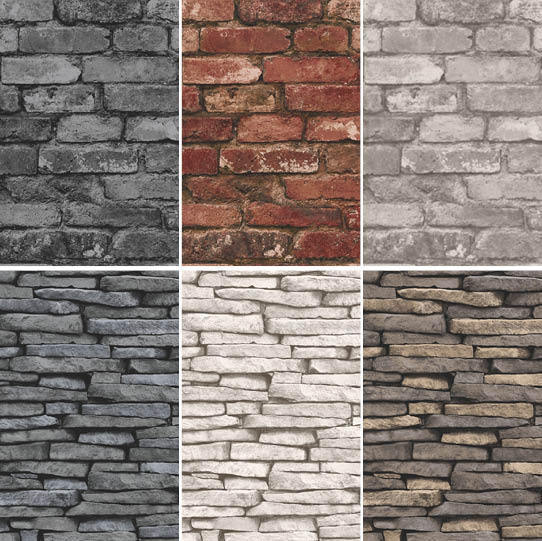 D Cor Distinction Range Brick And Slate Wall Design Wallpaper