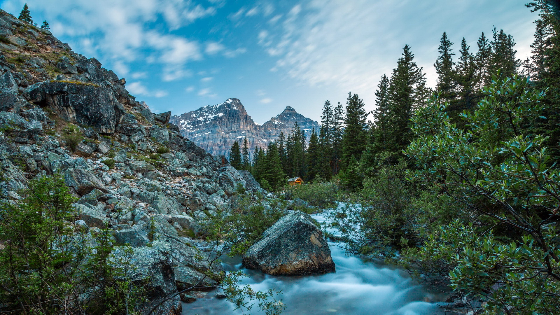 Rocky Mountain Stream HD Desktop Background wallpaper