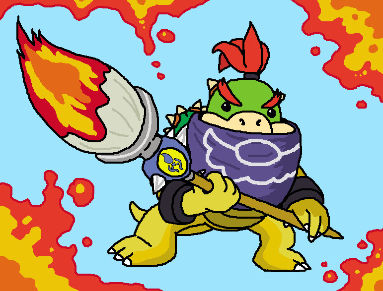 Bowser Jr Wallpaper With Paintbrush By