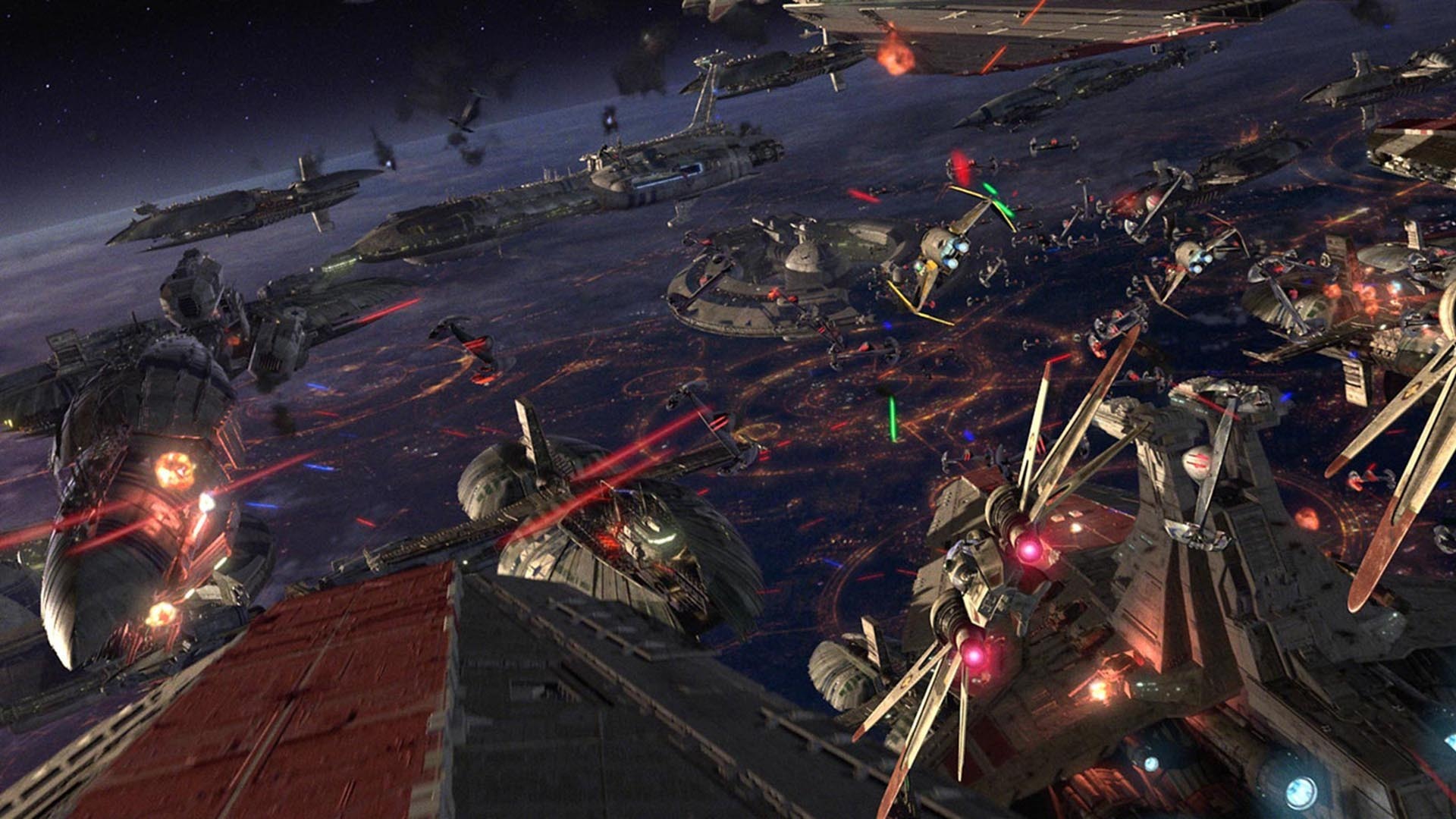 Star Wars Episode III Revenge of the Sith sci fi battle spaceship