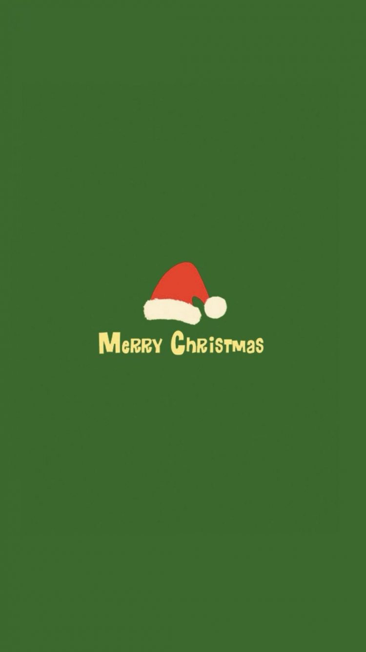 Minimalistic Merry Christmas Red Hat Green iPhone 6