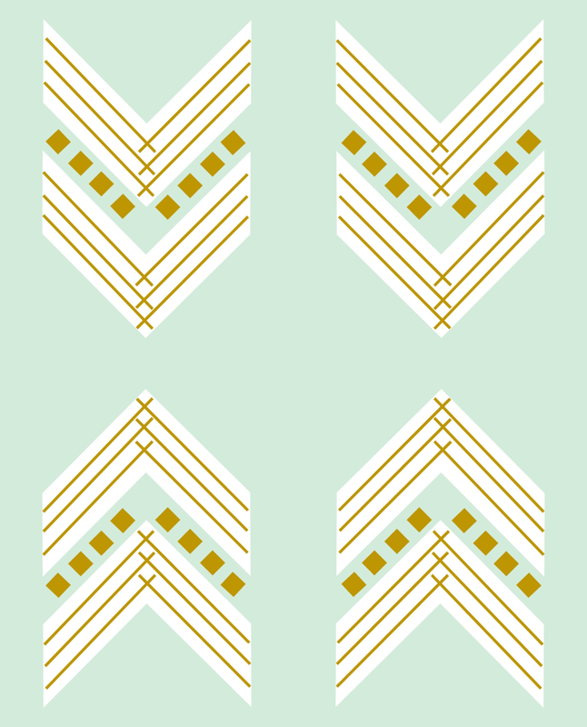 Mint And Gray Chevron Wallpaper Gold Large