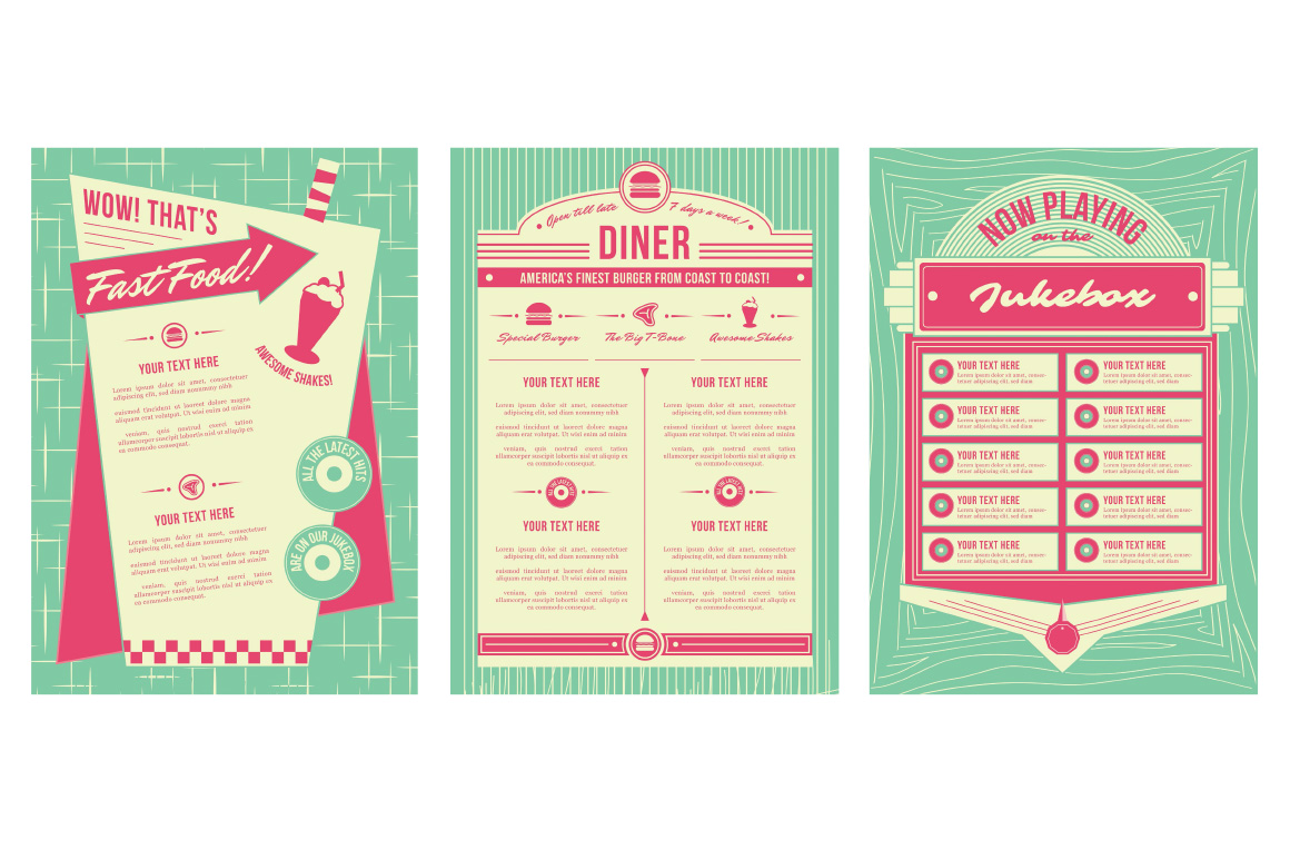 1950s Background And Frames For Photoshop Illustrator