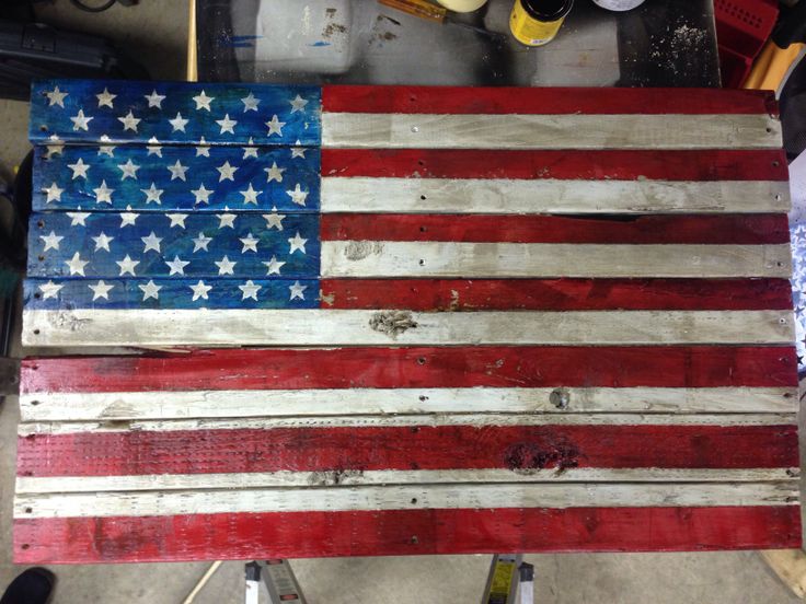 Rustic Wooden American Flag Wallpaper