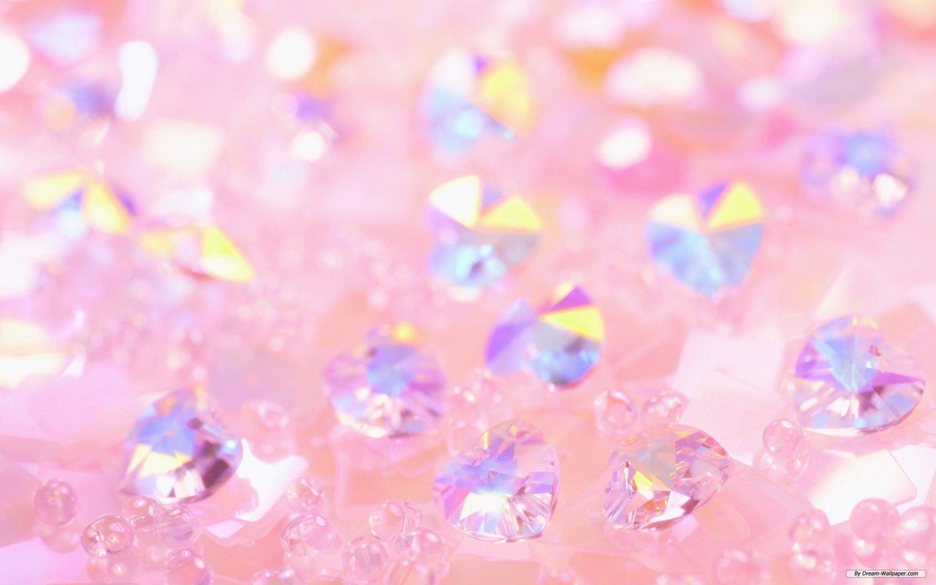 Premium AI Image | Romantic pink diamonds jewel stone with light sparkle 3d  diamond jewelry background abstract