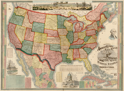 This gorgeous map of the United States railroad system was originally 500x368
