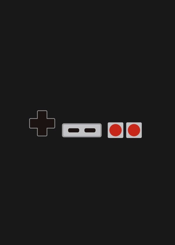 Nintendo Entertainment System Minimalist Controller Buttons