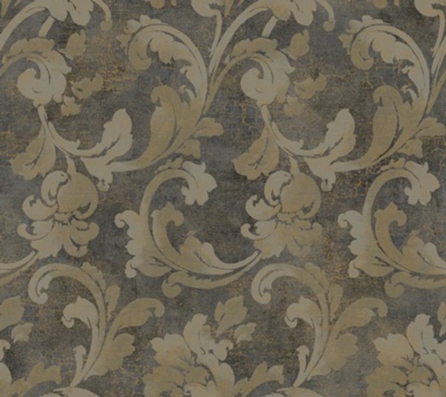 Ps3897 Acanthus Scroll Leaves Wallpaper Contemporary