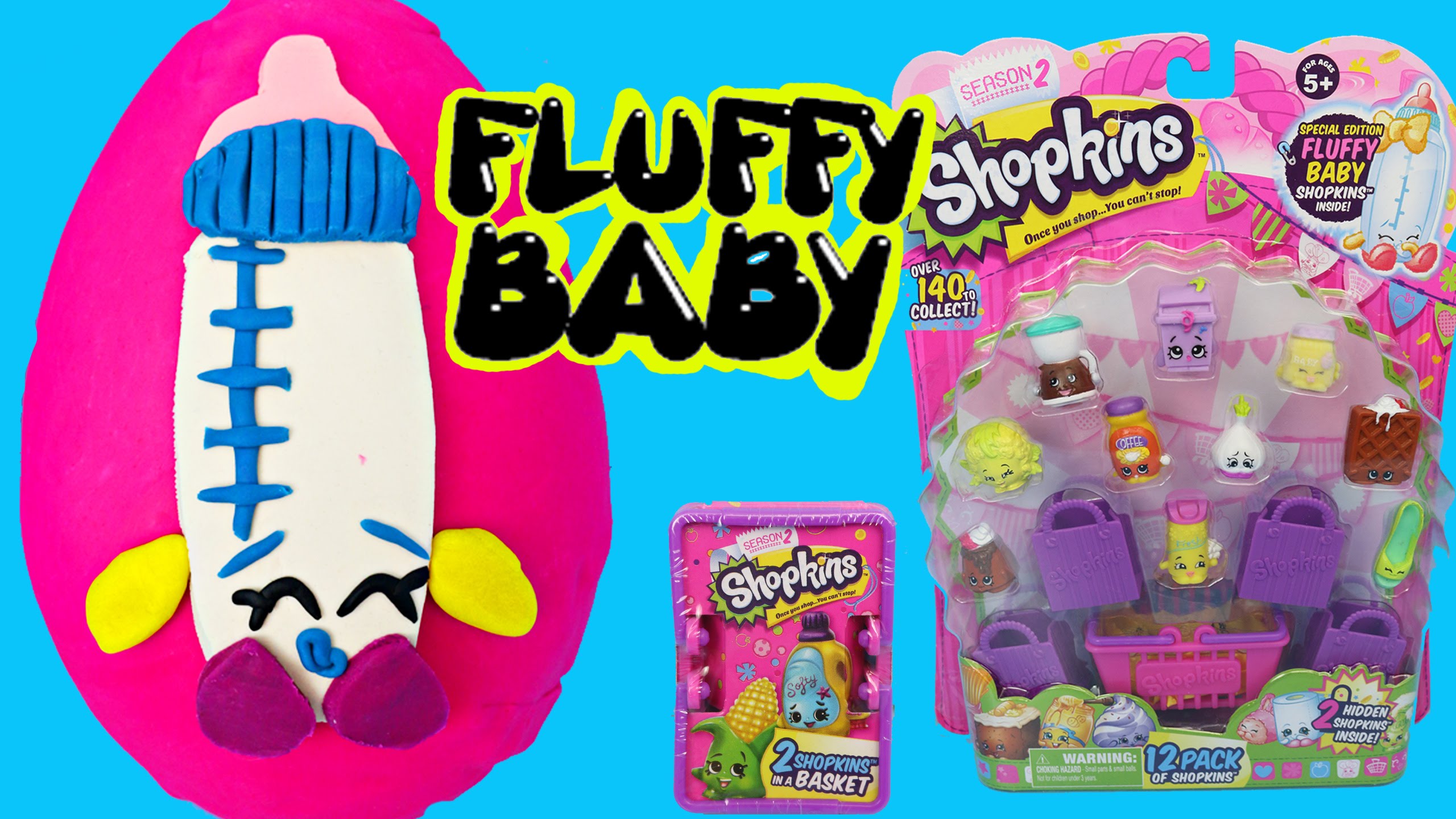 Giant PLAY DOH EGG Shopkins Fluffy Baby Egg 12 Pack Season 2560x1440