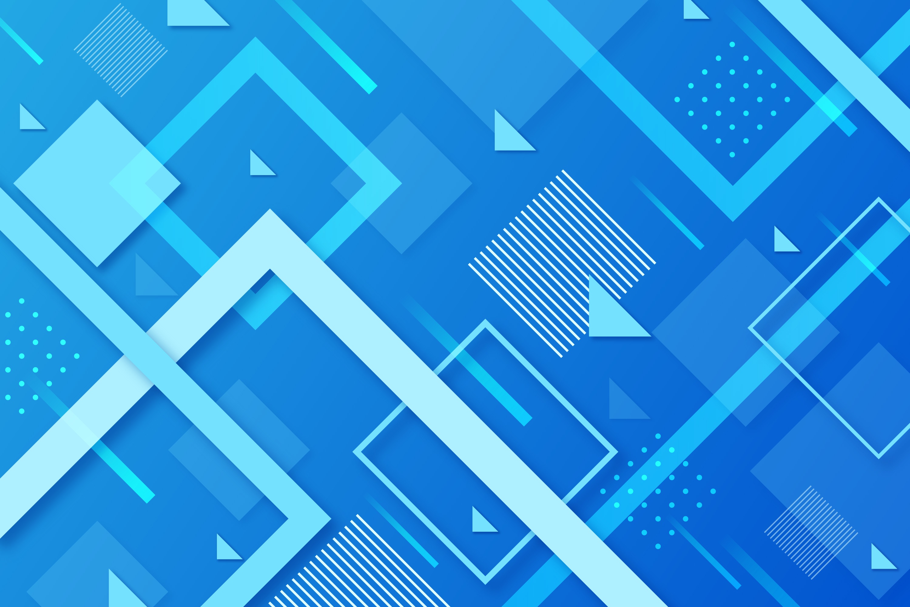 Abstract blue background with geometric shapes and lines