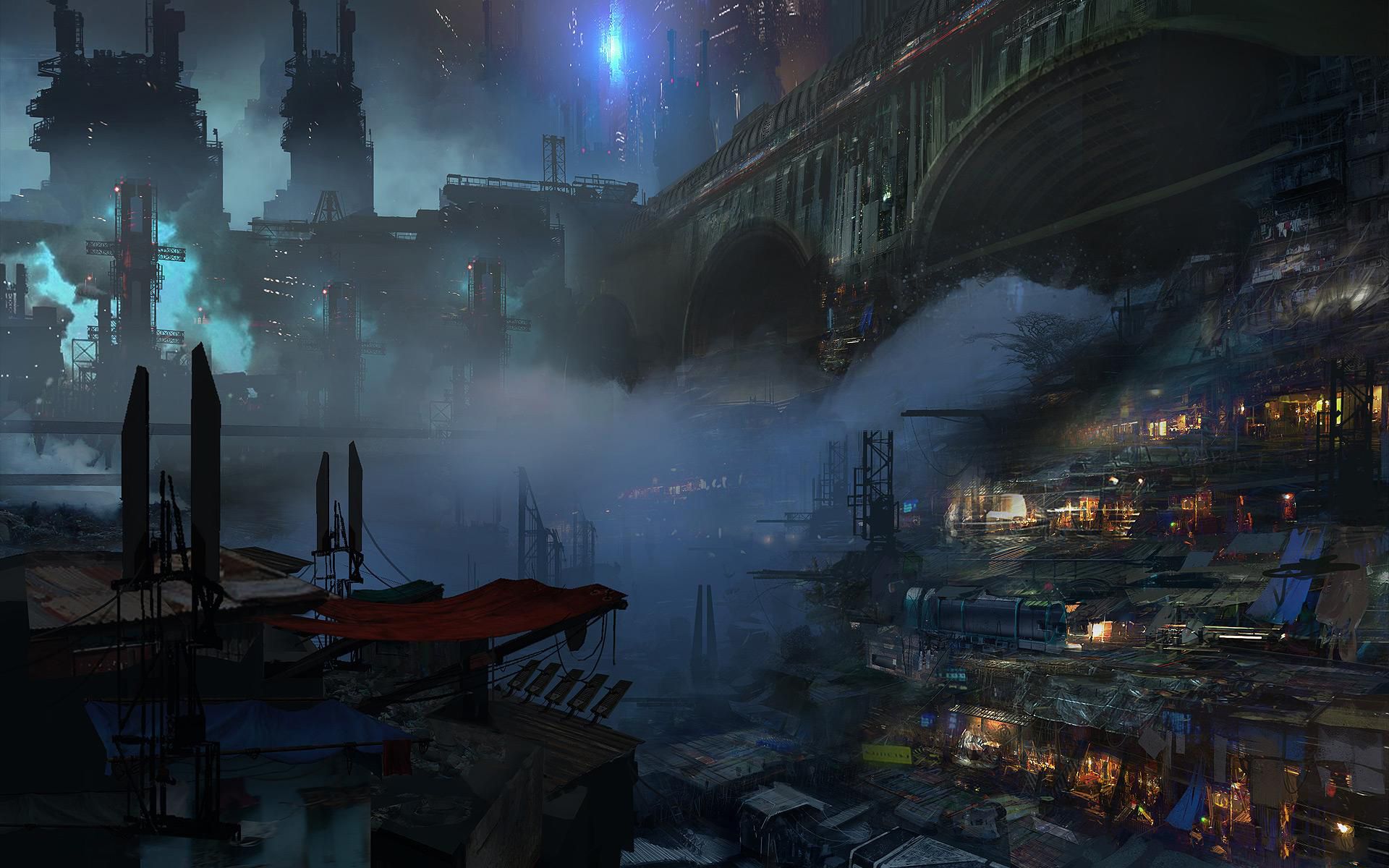 Cyberpunk City6 Concept Art World Futuristic City
