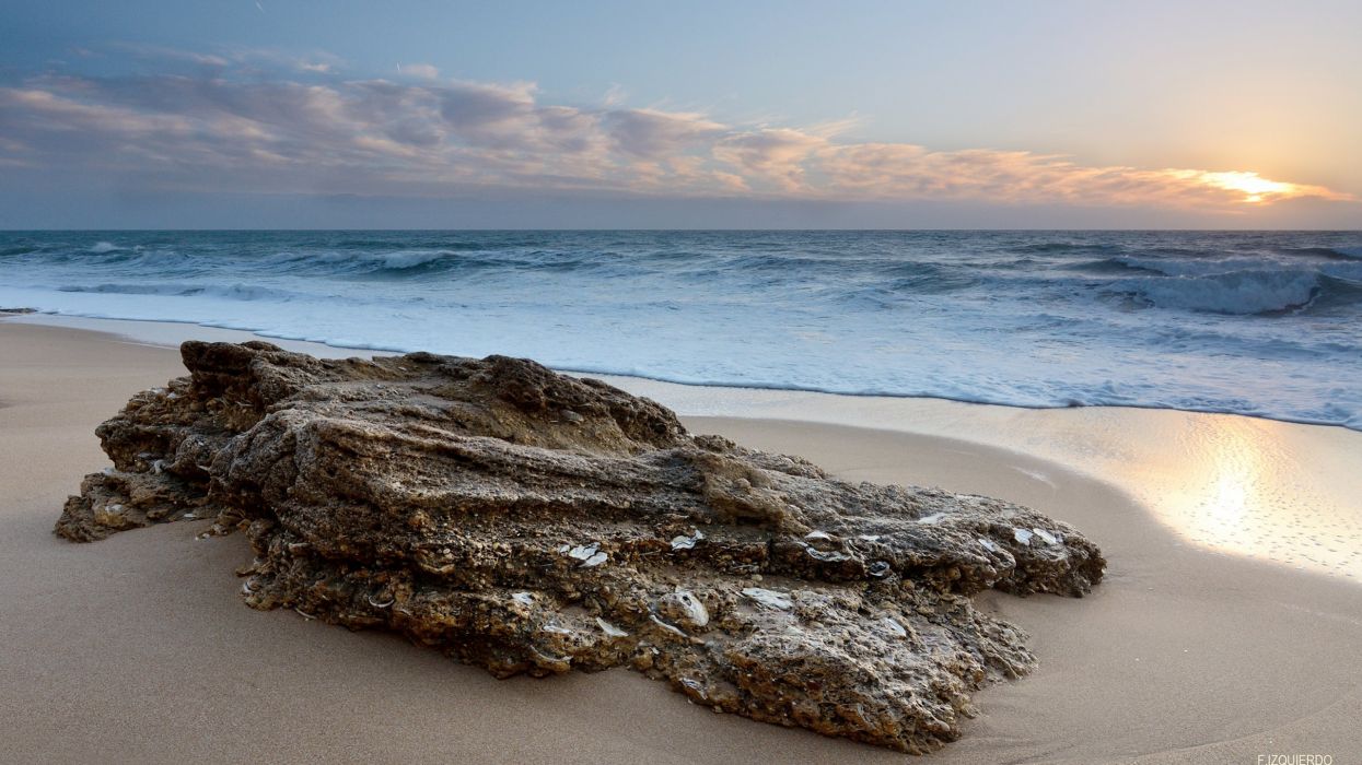 Beach Ocean Rock Stone Wallpaper