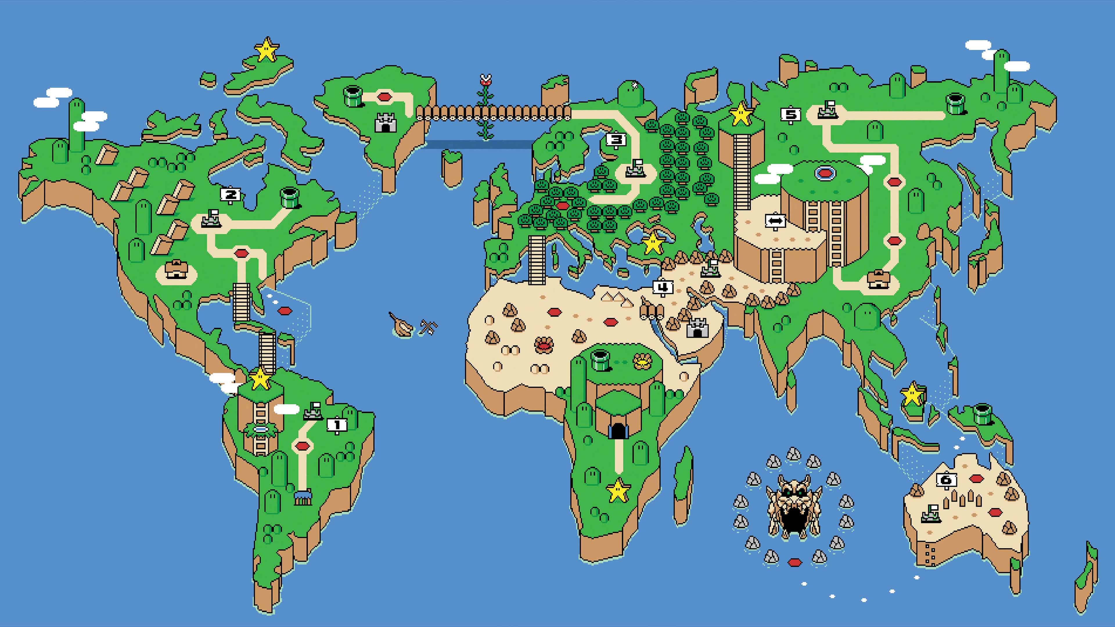 Super Mario World Map UHD 4K Wallpaper Pixelz