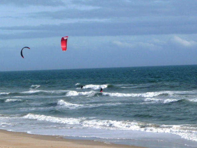 Wind Surfers On A North Carolina Beach By Diane Aurit Published